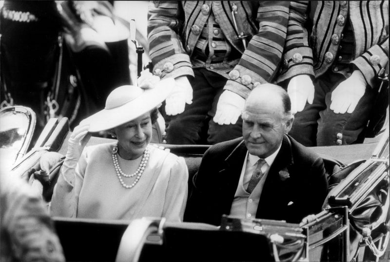 Queen Elizabeth and Ronald Ferguson in cartoons at Prince Andrew and Sarah Ferguson&