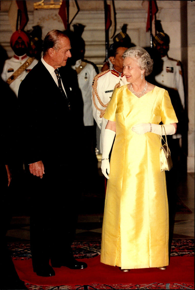 Queen Elizabeth II and Prince Philip attend state dinner at Rashtrapati Bhavan, the Indian President&