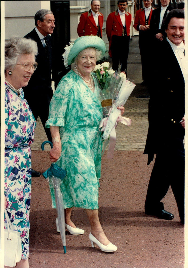 Portrait of Queen Elizabeth during her birthday. - Vintage Photograph