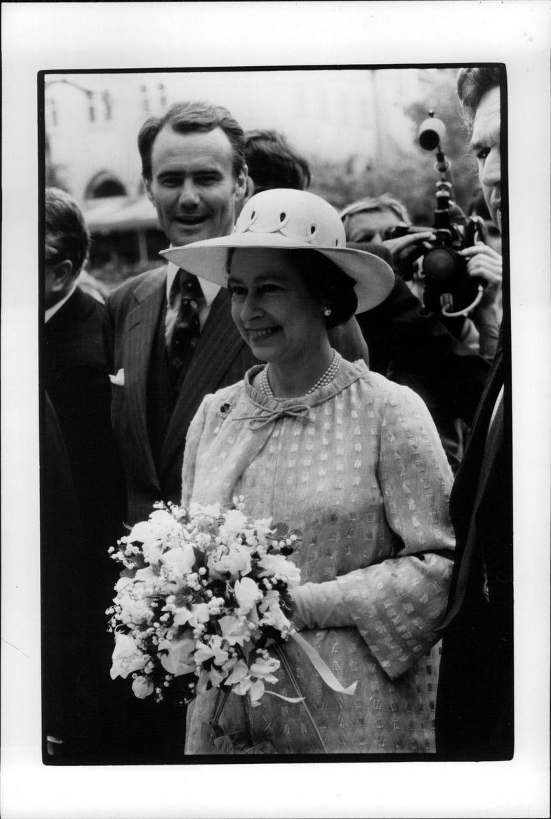 Queen Elizabeth while visiting Denmark - Vintage Photograph