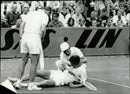 Tennis players get help on planes under Davis Cup 64 - Vintage Photograph