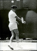 Action image of Manuel Santana taken in an unknown contest. - Vintage Photograph
