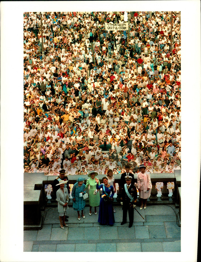 Audience from Lejonbacken on the 18th anniversary of the Crown Princess Victorias - Vintage Photograph