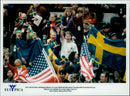 Ice hockey match Sweden vs USA at OS - Vintage Photograph