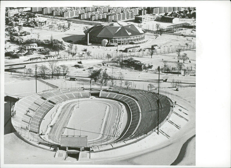 The Makomai area with an Olympic village in the background will be the 14 venues of the Olympic Games during the Olympic Games. - Vintage Photograph