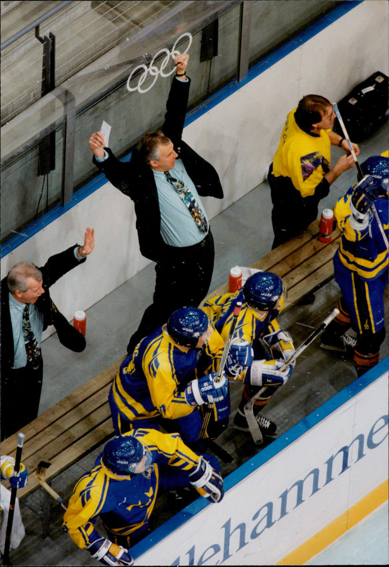 Olympic Games in Lillehammer - Ice Hockey. Sweden - Russia - Vintage Photograph