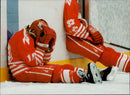 OS in Lillehammer. Ice Hockey Finals Sweden - Canada. Sweden takes gold - Vintage Photograph