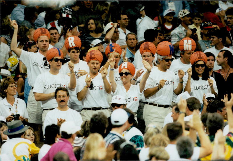 OS Basketball Finals USA - Yugoslavia - Vintage Photograph