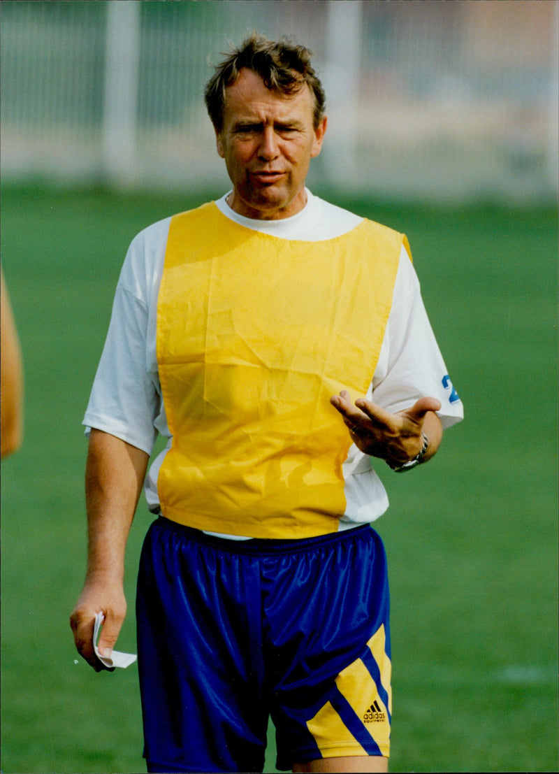 Football coach Nisse Andersson during the Olympic Games in Barcelona. - Vintage Photograph