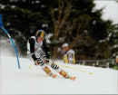 Katja Seizinger from Germany drove home Olympic bronze in Grand Slalom. - Vintage Photograph