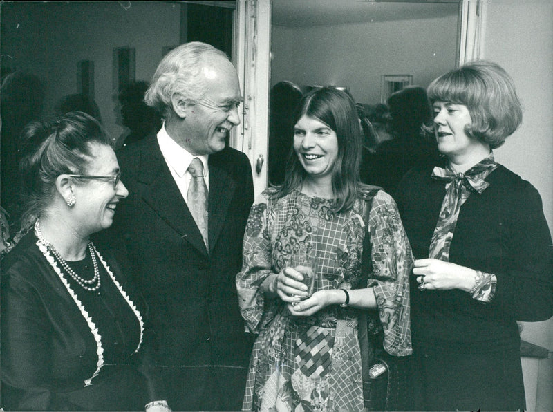 Reception for writer Margaret Drabble at Spencer family - Vintage Photograph