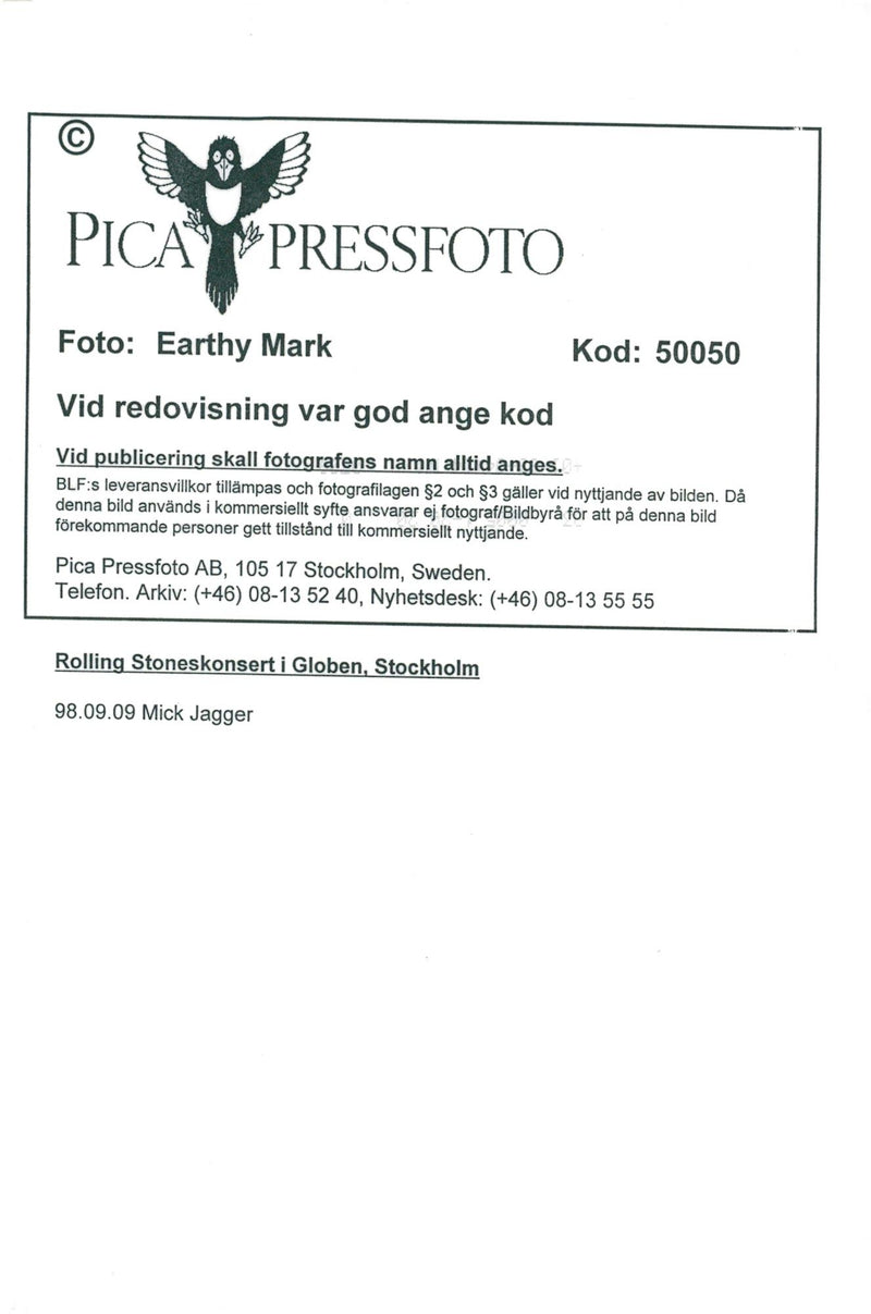 The Rolling Stones appear in the Globe: Mick Jagger - Vintage Photograph