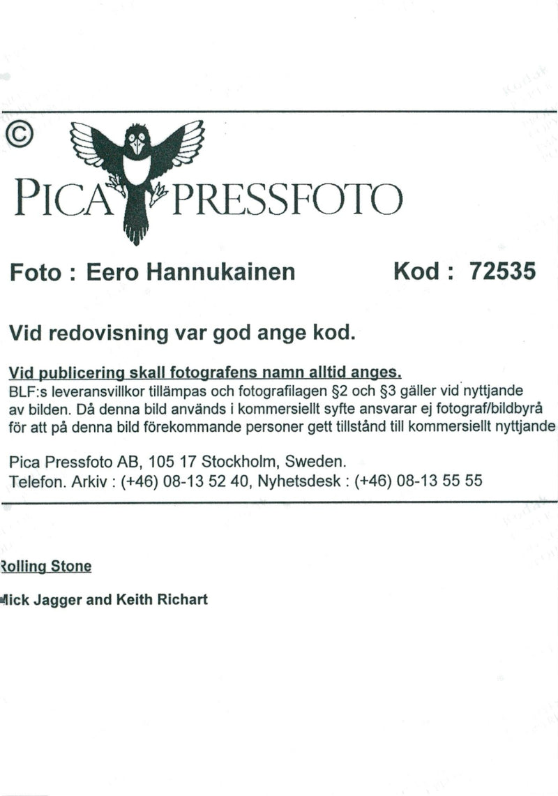 Mick Jagger and Keith Richards in the band The Rolling Stones - Vintage Photograph