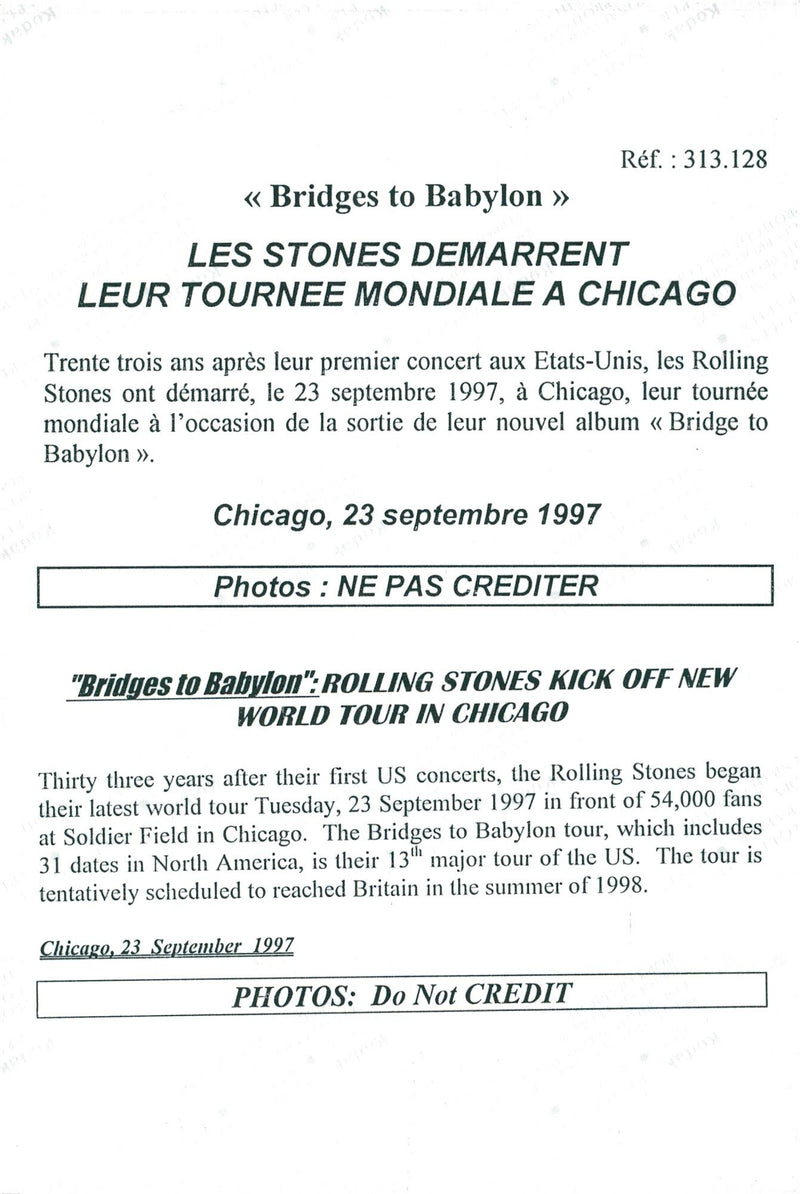 The Rolling Stones has a concert at Soldier Field in Chicago - Vintage Photograph