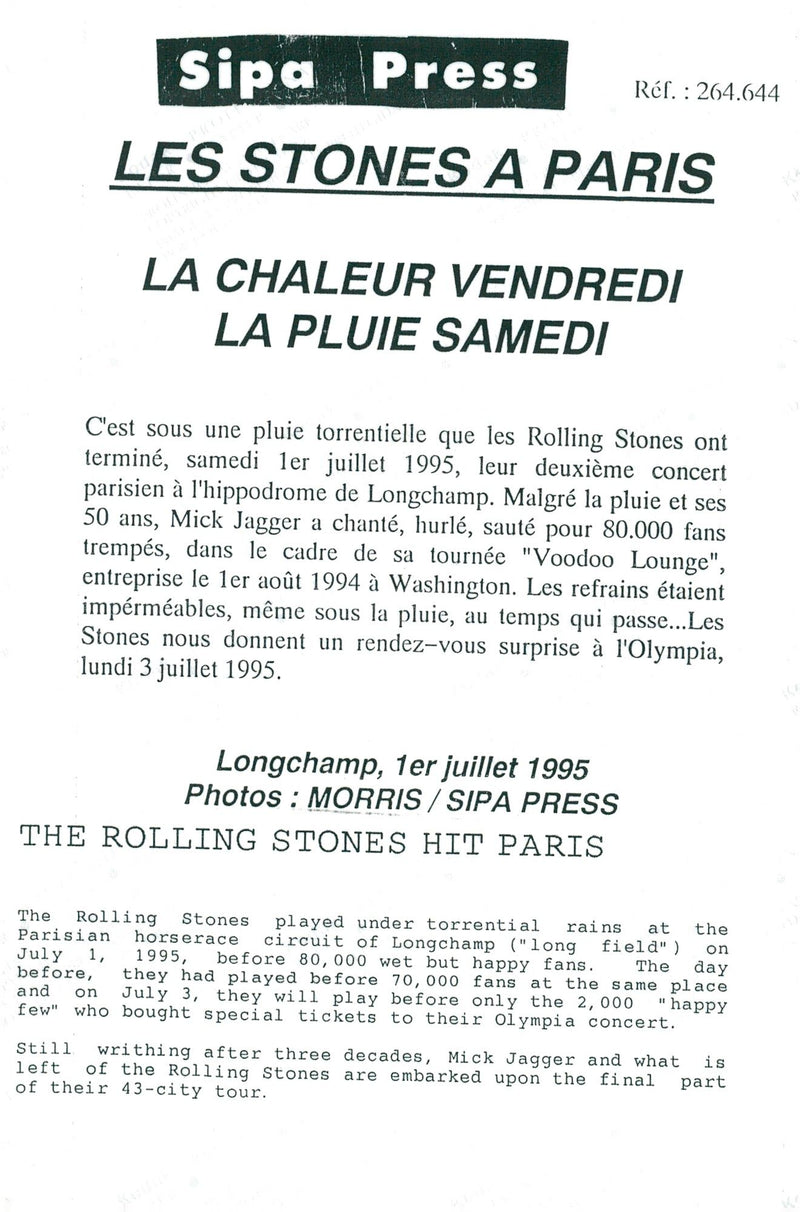 The Rolling Stones are photographed by fans while staying in Paris - Vintage Photograph