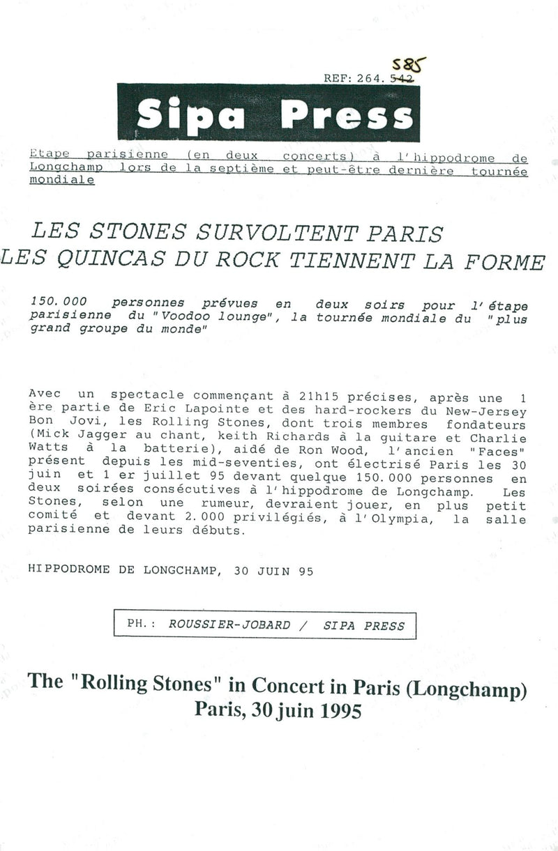 The Rolling Stones at the concert at Longchamp - Vintage Photograph