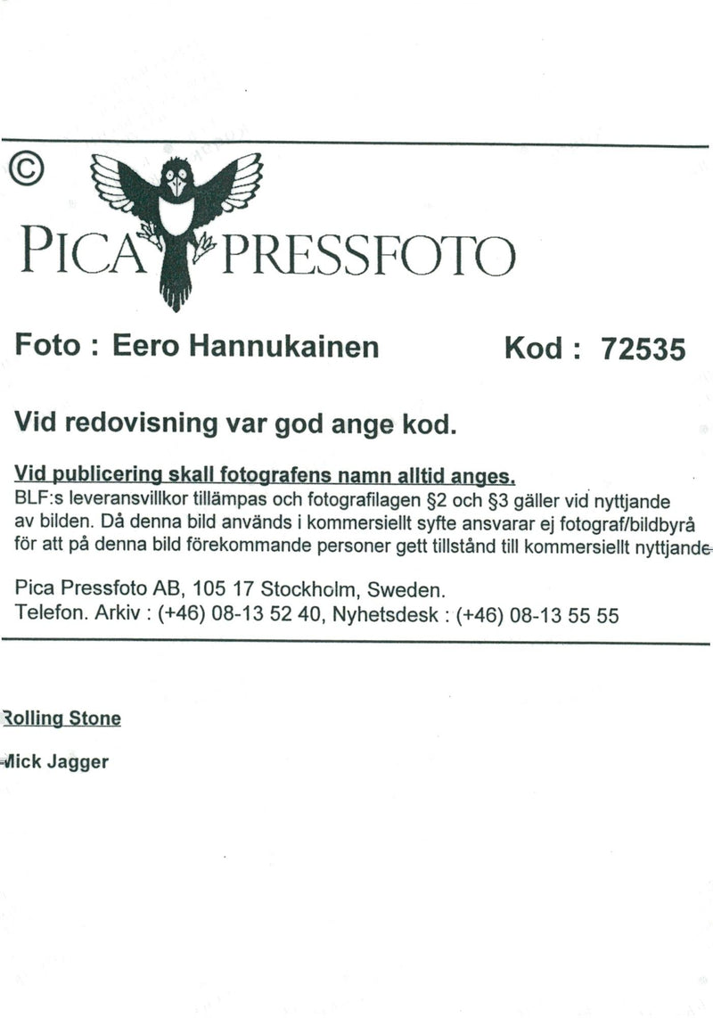 The Rolling Stones singer Mick Jagger - Vintage Photograph