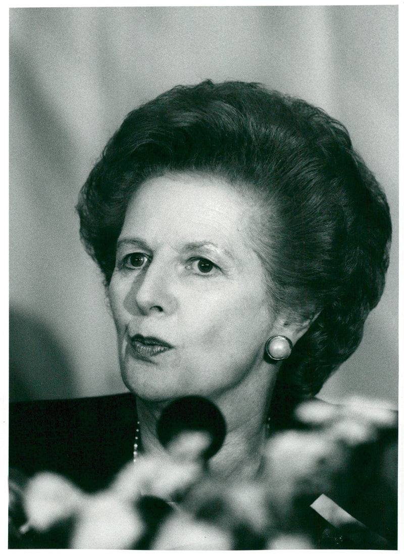 Prime Minister Margaret Thatcher at a EDU-meeting in Helsinki - Vintage Photograph