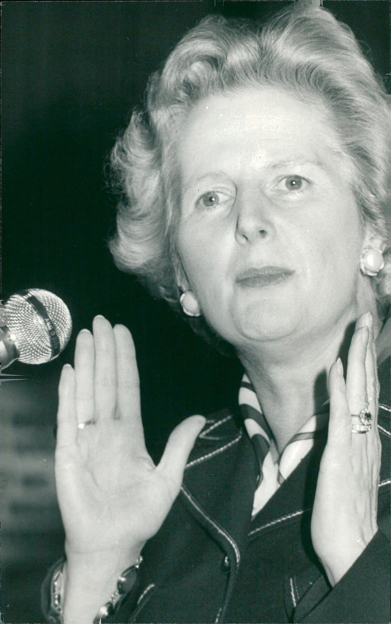 Margaret Thatcher, politician, in the pavilion of Hemel Hempstead - Vintage Photograph