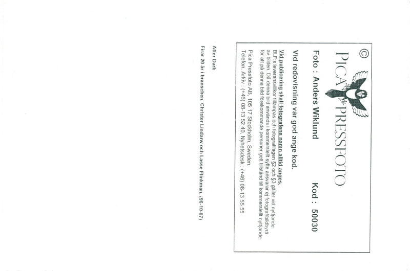 Christer Lindarw and Lasse Flinckman celebrate 20 years in the music industry - Vintage Photograph