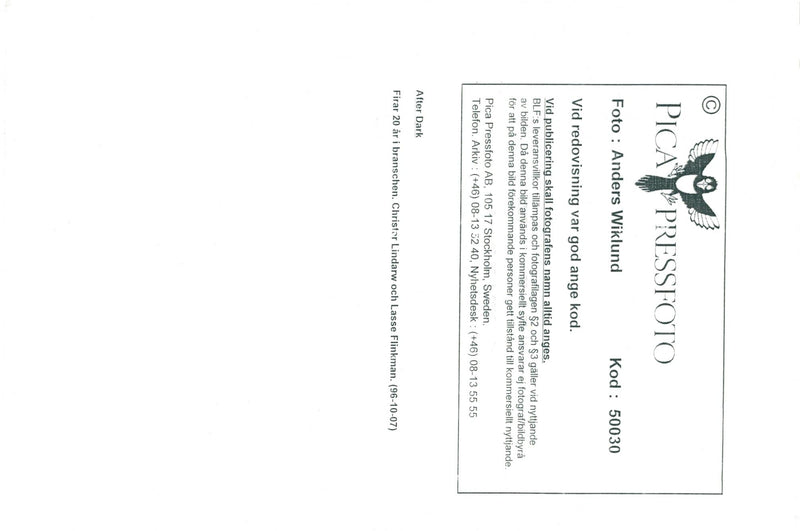 Christer Lindarw and Lasse Flinckman celebrate 20 years in the music industry - Vintage Photograph