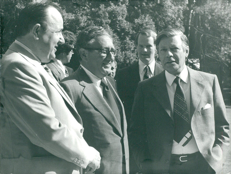 Genscher, Henry Kissinger and Helmut Schmidt - Vintage Photograph