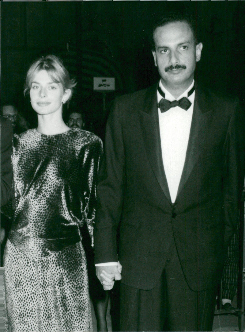 Natassja Kinski hand in hand with Egyptian director Ibrahim Moussa - Vintage Photograph