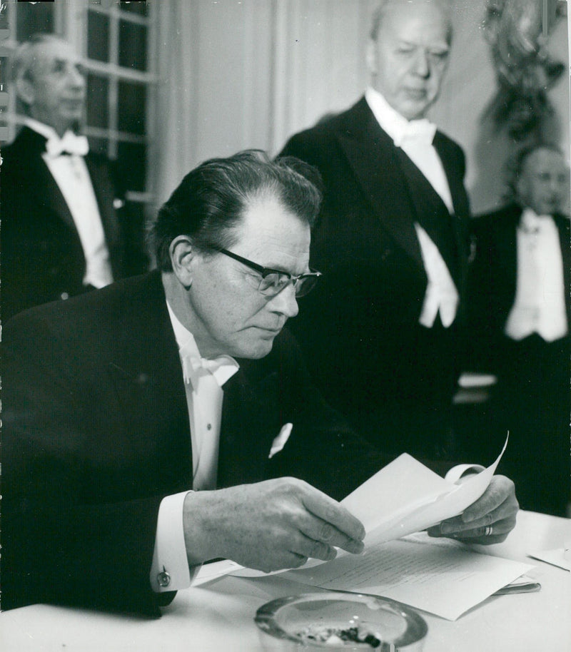 The Academy: The author Harry Martinson reads his speech - Vintage Photograph