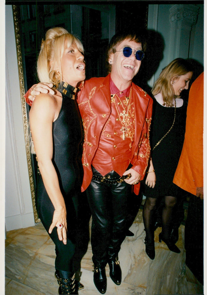 Donatella Versace with Elton John - Vintage Photograph