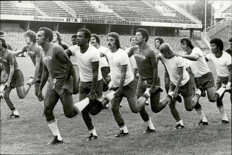 Brazilian football team during training - Vintage Photograph