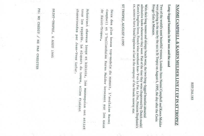 The supermodel Karen Mulder vacates between jobs - Vintage Photograph