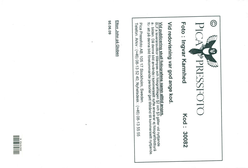 Elton John on the Globe - Vintage Photograph