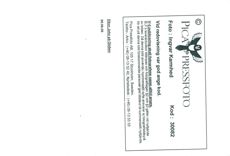 Elton John on the Globe - Vintage Photograph