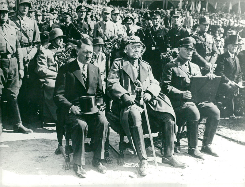 Adolf Hitler and General von Hindenburg. - Vintage Photograph