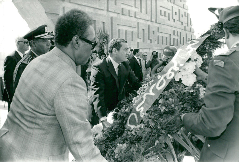 Egyptian President Hosni Mubarak after the murder of Anwar Sadat - Vintage Photograph