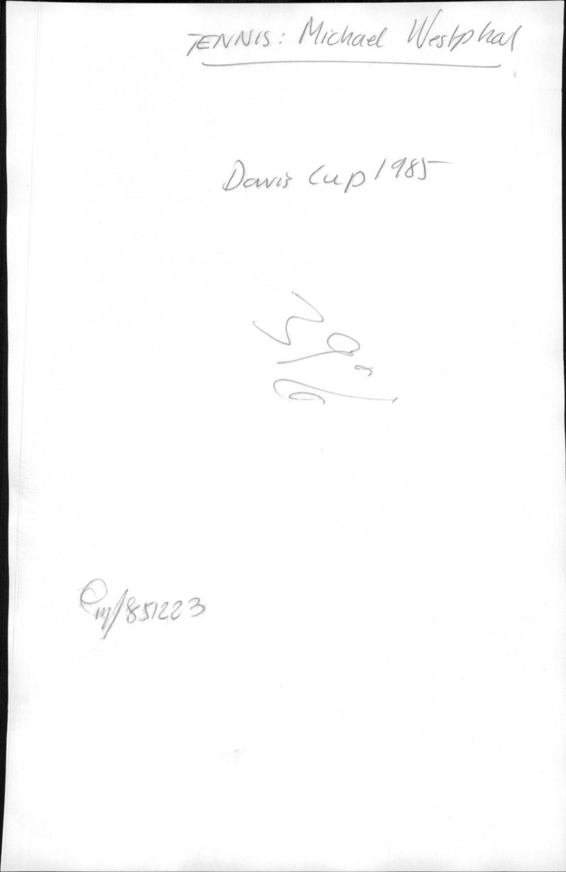 Michael Westphal - Tennis Player, Davis Cup - Vintage Photograph