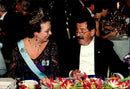 Princess Christina in concert with German literary prize winner GÃ¼nter Grass during the gala dinner in Stockholm City Hall - Vintage Photograph