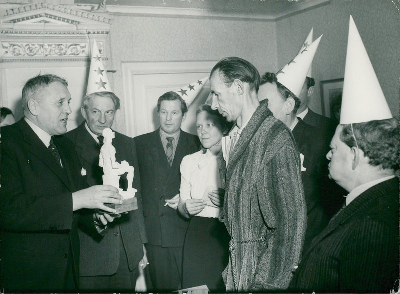 Poet Nils Ferlin is celebrated on the 50th anniversary - 12 December 1948 - Vintage Photograph