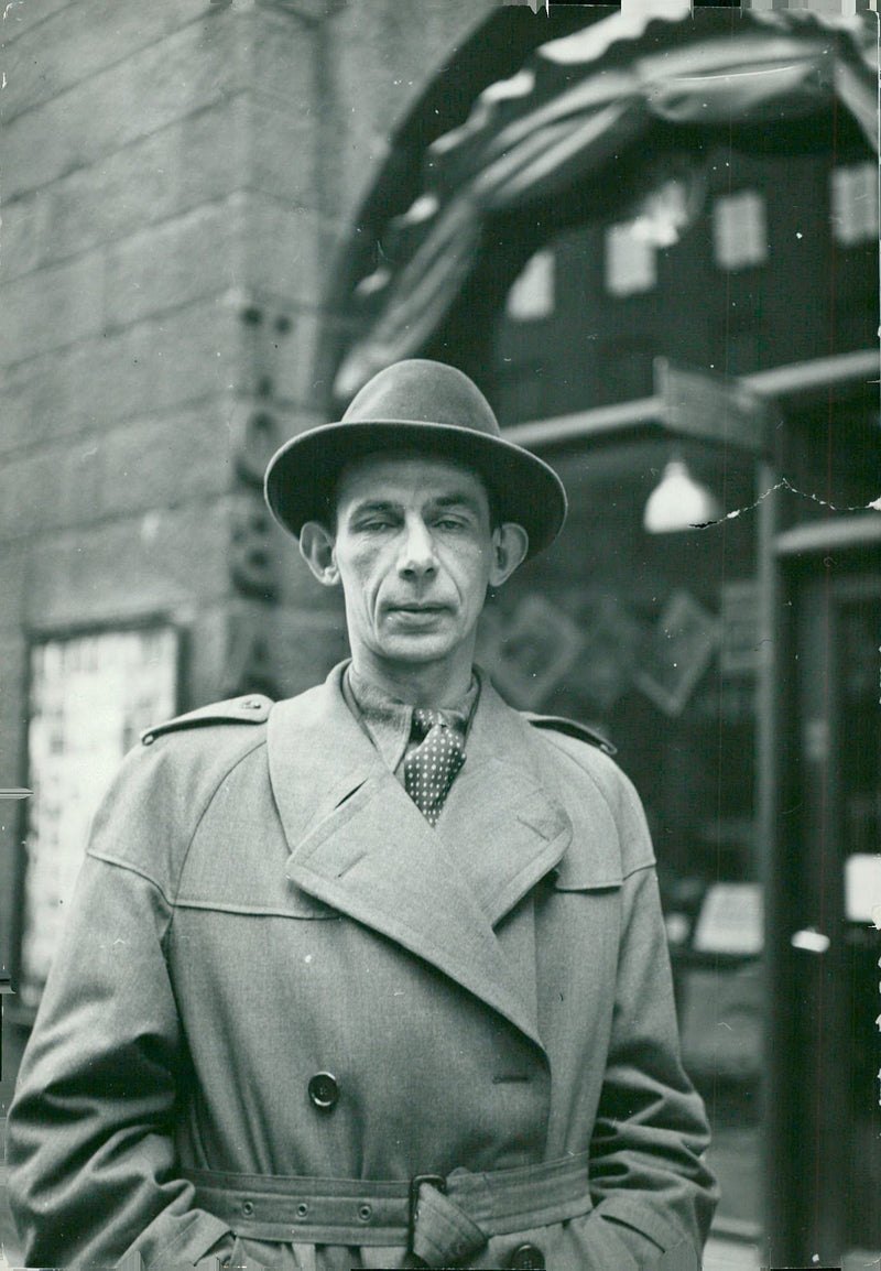 Portrait of the poet Nils Ferlin - 7 May 1942 - Vintage Photograph