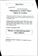 Brittisk musiker John Lennon, en av grundarna till musikgruppen The Beatles. "Musicians as Artists". - Vintage Photograph