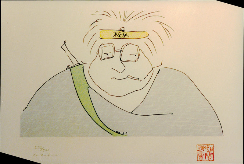 Brittisk musiker John Lennon, en av grundarna till musikgruppen The Beatles. "Musicians as Artists". - Vintage Photograph