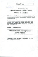Brittisk musiker John Lennon, en av grundarna till musikgruppen The Beatles. "Musicians as Artists". - Vintage Photograph