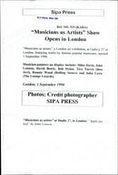 Brittisk musiker John Lennon, en av grundarna till musikgruppen The Beatles. "Musicians as Artists". - Vintage Photograph