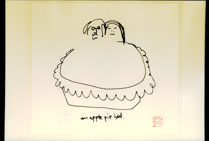 Brittisk musiker John Lennon, en av grundarna till musikgruppen The Beatles. "Musicians as Artists". - Vintage Photograph