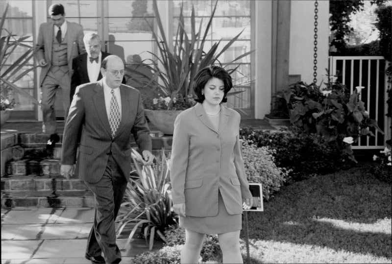 Monica Lewinsky with her father Dr. Bernard Lewinsky. - Vintage Photograph