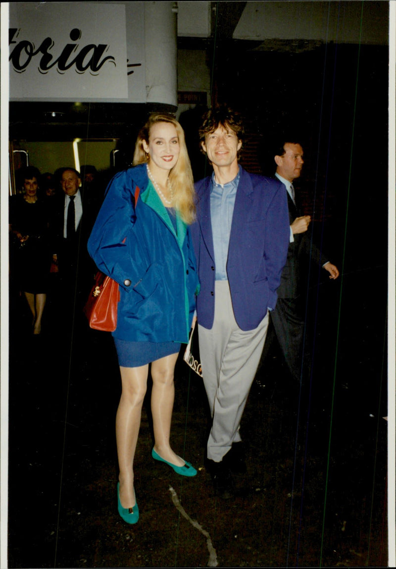 Mick Jagger and the model Jerry Hall at Francesca Zambello&