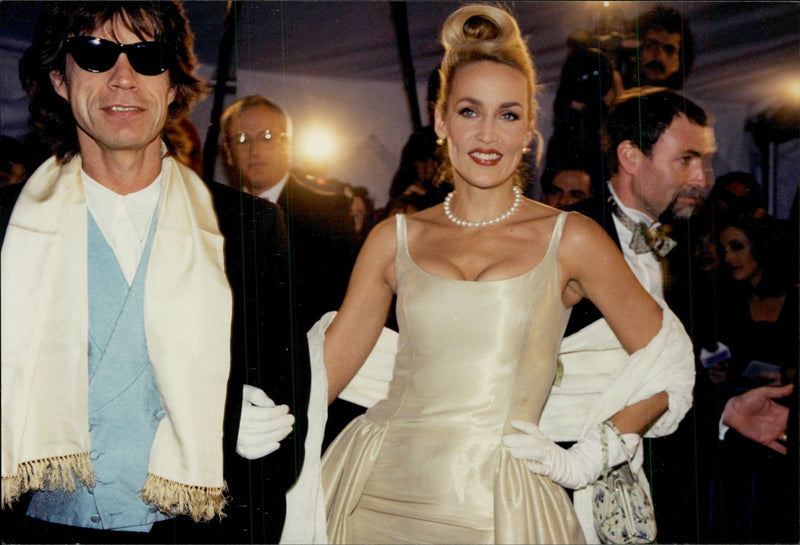 Mick Jagger with photo model Jerry Hall at the Council of Fashin Designers of Americas Awards - Vintage Photograph