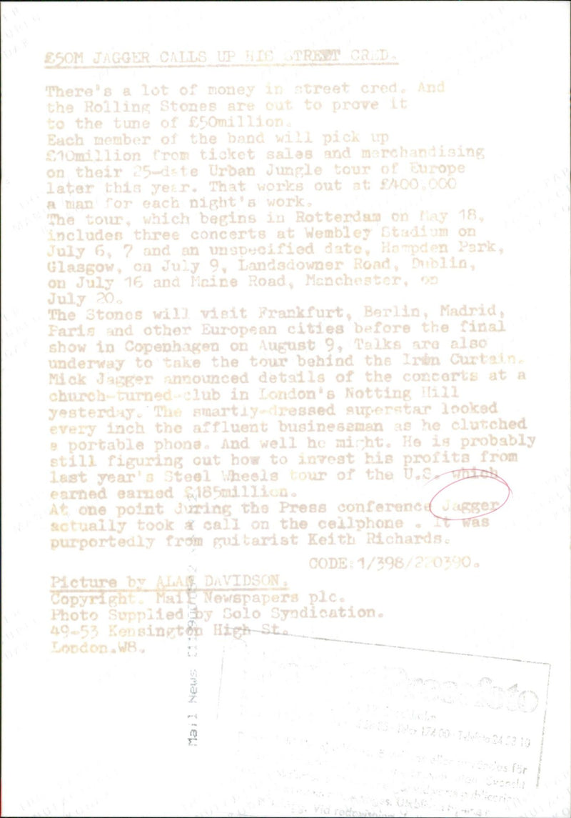 Mick Jagger - Vintage Photograph