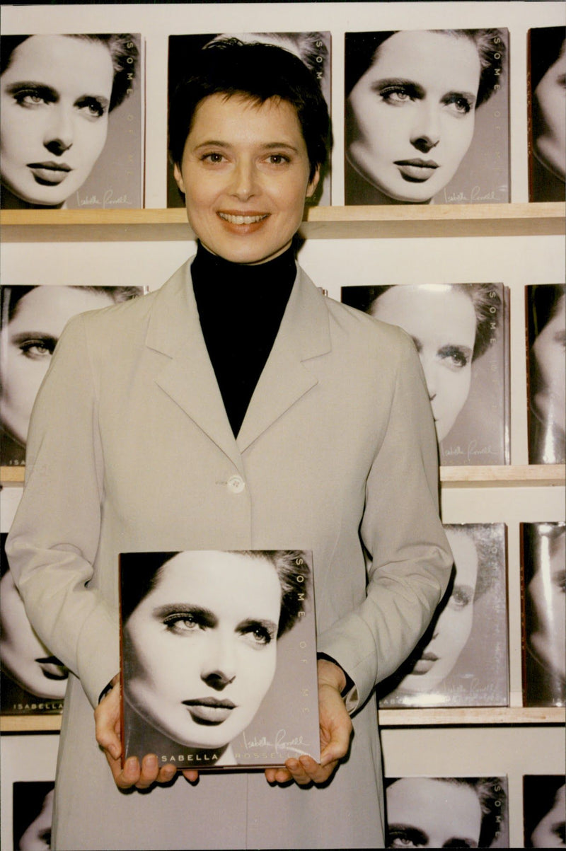 Isabella Rossellini signs her autobiography Some of Me - Vintage Photo