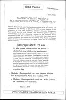 Mstislav Rostropovitj together with his wife Galina after a concert in Paris - Vintage Photograph